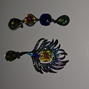 Betsey Johnson Peakcock Drop Earrings